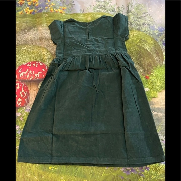Beebay Green Woodland Creatures Corduroy A-Line Dress - Girls, Size 7Y, NWOT - Picture 9 of 12